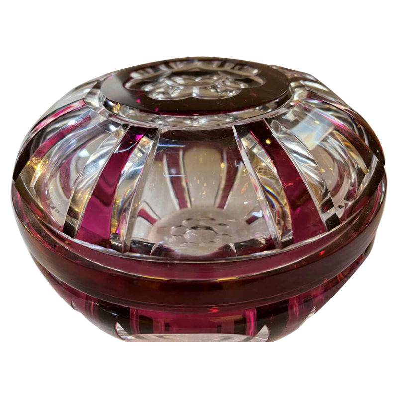 Art Deco kristallen snoepdoos van Val Saint-Lambert, periode 1925, Joseph Simon