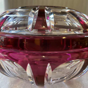 Val Saint-Lambert Art Deco crystal candy box, 1925 period, Joseph Simon