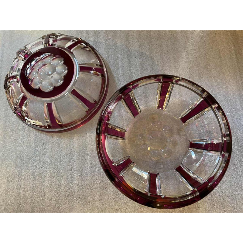 Val Saint-Lambert Art Deco crystal candy box, 1925 period, Joseph Simon