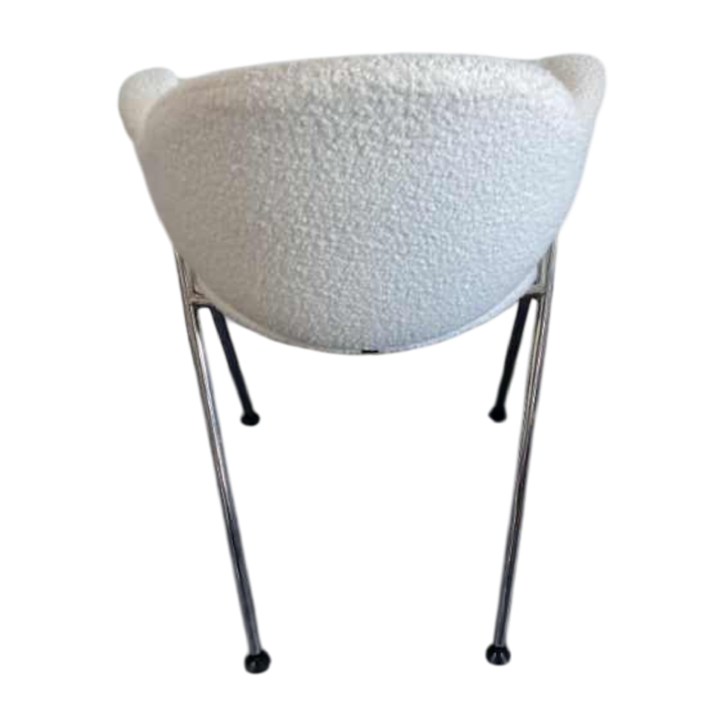 Paire de petits fauteuils vintage, nouveau recouvrement tissus laine 'bouclettes', Design italien 1960s