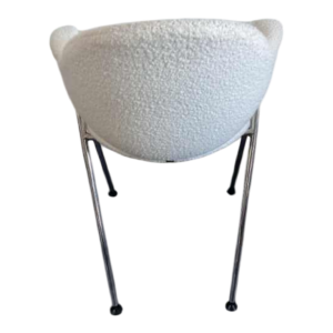 Pair of small vintage armchairs, new wool bouclettes fabric cover, Italian design 1960s