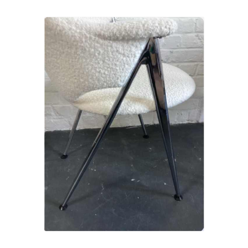 Paire de petits fauteuils vintage, nouveau recouvrement tissus laine 'bouclettes', Design italien 1960s