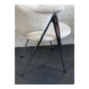 Paire de petits fauteuils vintage, nouveau recouvrement tissus laine 'bouclettes', Design italien 1960s