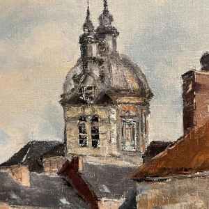 Alphonse CREPIN (1931-2010): "Namur seen towards the Cathedral".