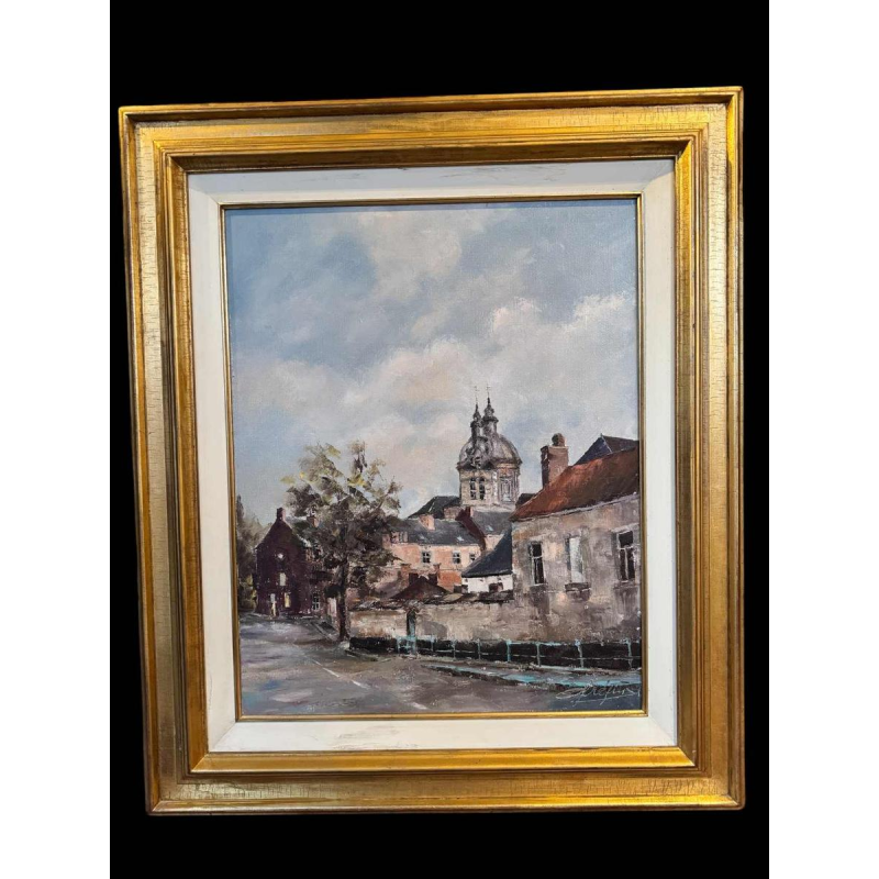 Alphonse CREPIN (1931-2010): "Namur seen towards the Cathedral".