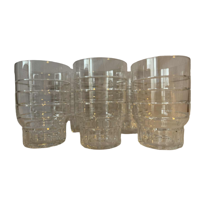 6 (ou 12) verres-gobelets « Manhattan » cristal Val St Lambert époque art déco