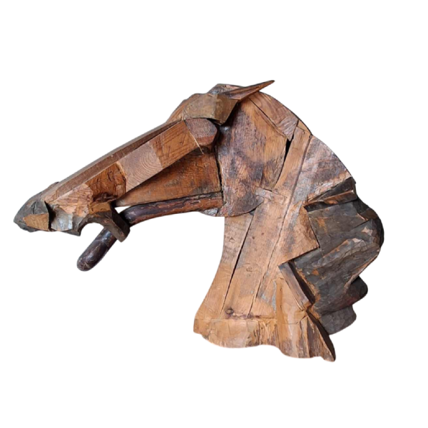Folk art sculpture of a horse's head, 20th century