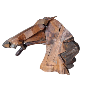 Folk art sculpture of a horse's head, 20th century
