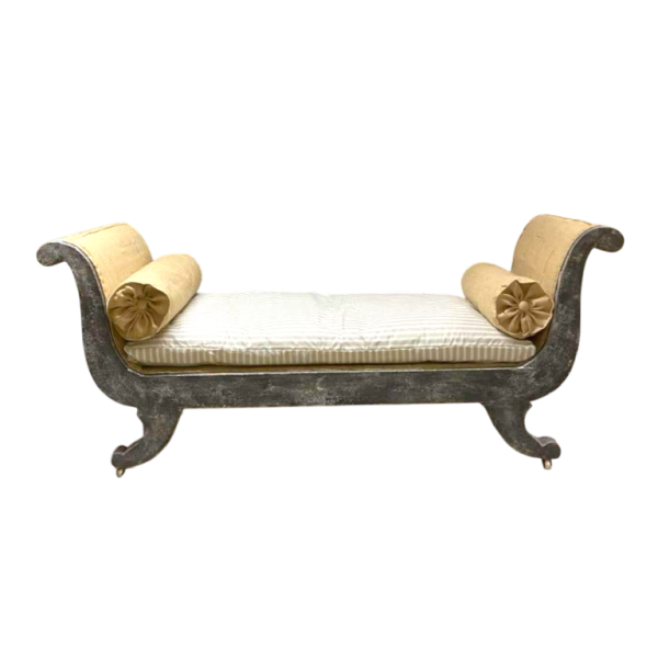 Antique Charles X style bench seat, late 19th century