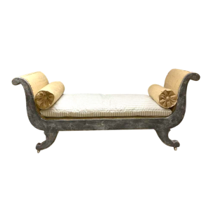 Banquette ancienne de style Charles X, époque fin 19ème siècle