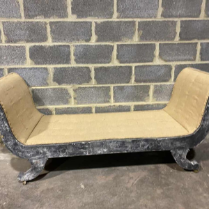 Banquette ancienne de style Charles X, époque fin 19ème siècle