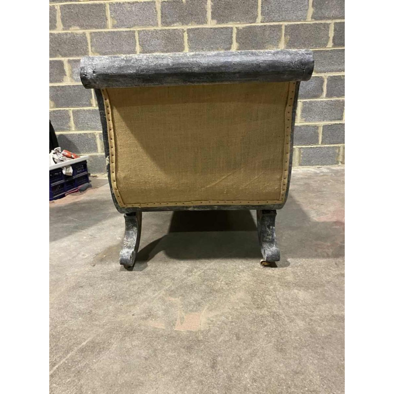 Banquette ancienne de style Charles X, époque fin 19ème siècle