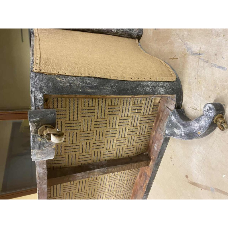 Banquette ancienne de style Charles X, époque fin 19ème siècle