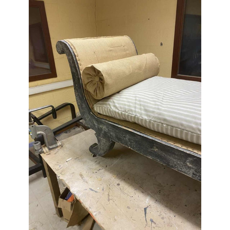 Banquette ancienne de style Charles X, époque fin 19ème siècle