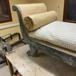 Antique Charles X style bench seat, late 19th century