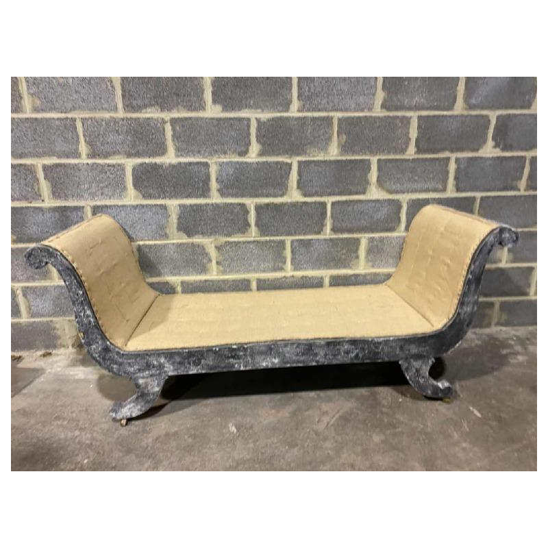Antique Charles X style bench seat, late 19th century