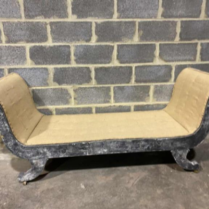 Banquette ancienne de style Charles X, époque fin 19ème siècle