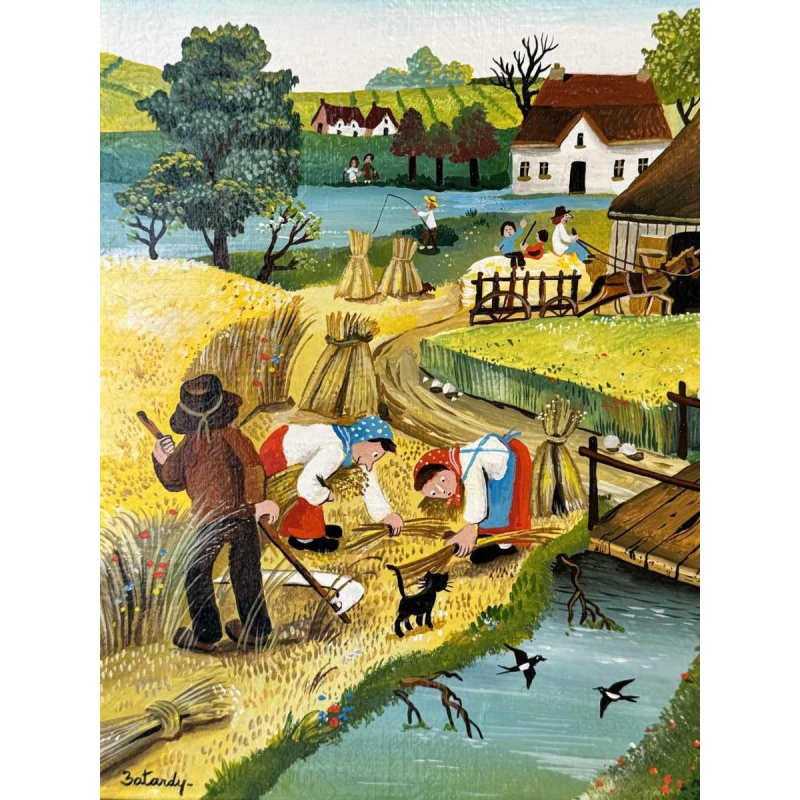 Marie-Louise BATARDY « De zomer » schilderij acryl op doek, ca 1980