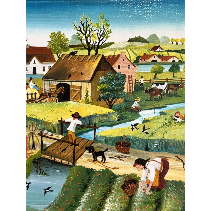 Marie-Louise BATARDY « Lété » peinture acrylique sur toile, ca 1980