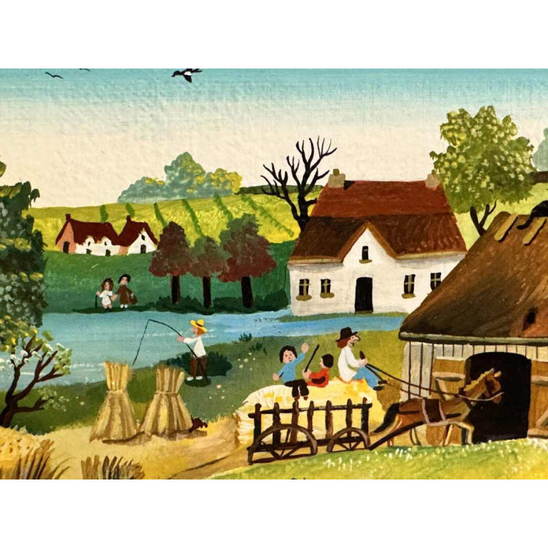 Marie-Louise BATARDY « De zomer » schilderij acryl op doek, ca 1980