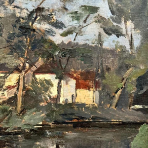 Eliane de Meuse (1899-1993): Ponds ? in Forest.