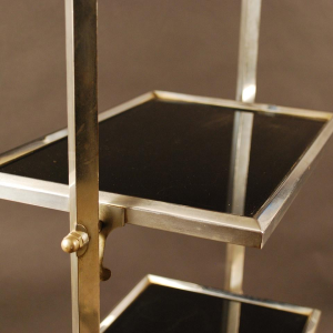 Art Deco Desserte met een dubbele verchroomde metalen bovenplaat - 1930