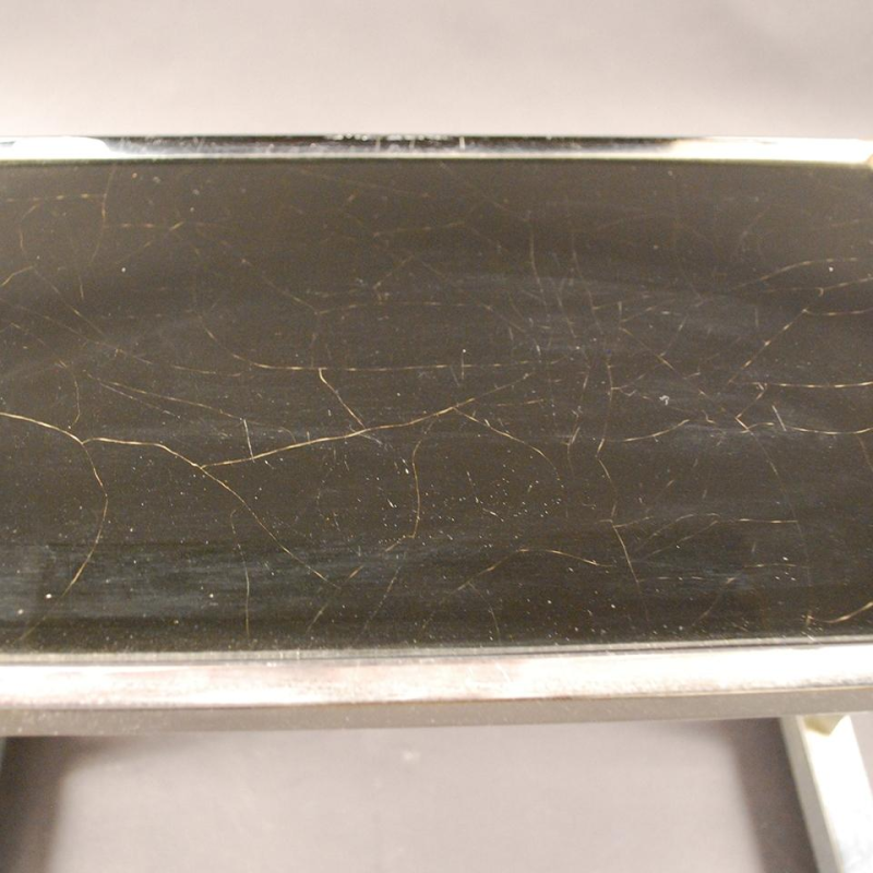 Art Deco Desserte met een dubbele verchroomde metalen bovenplaat - 1930