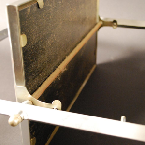 Art Deco Desserte met een dubbele verchroomde metalen bovenplaat - 1930