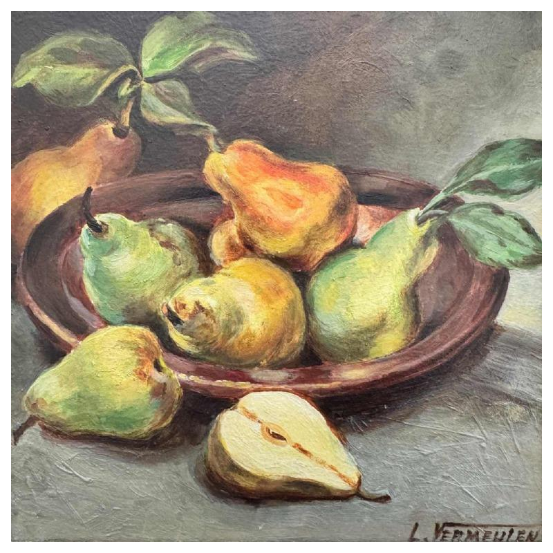 L. VERMEULEN: «  Plate of pears »