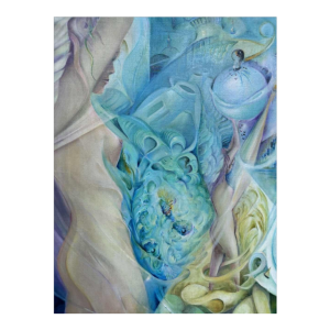 Simone Verlaine "femme nue" peinture fantastique surréaliste, huile sur toile, 20ème siècle