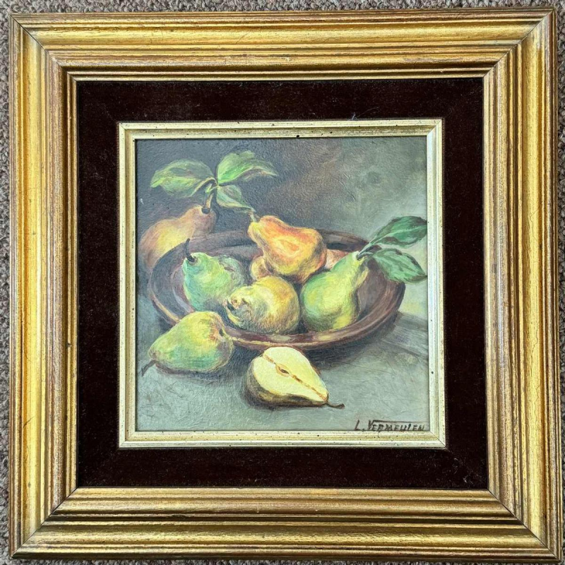 L. VERMEULEN: «  Plate of pears »