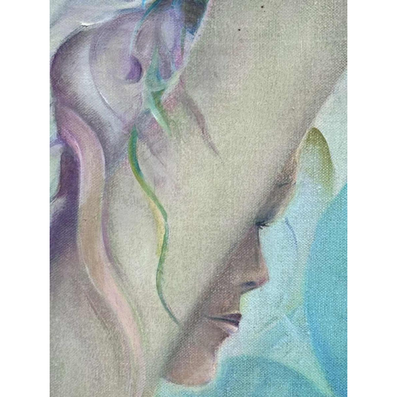 Simone Verlaine ‘femme nue’ surrealist fantasy painting, oil on canvas, 20th century