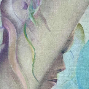 Simone Verlaine "femme nue" peinture fantastique surréaliste, huile sur toile, 20ème siècle