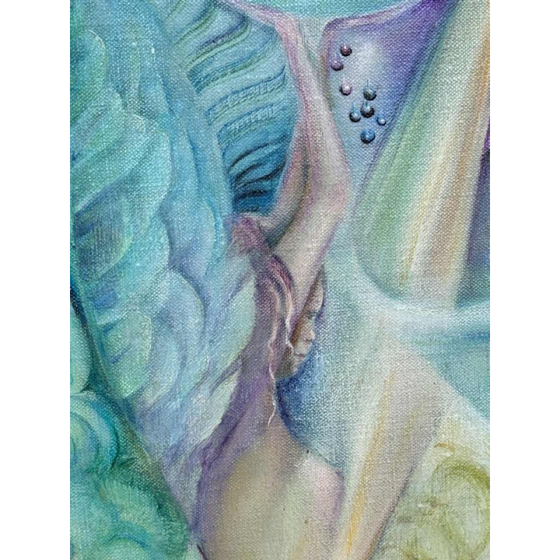 Simone Verlaine ‘femme nue’ surrealist fantasy painting, oil on canvas, 20th century