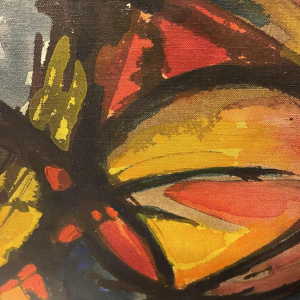 JEAN-LOUIS RUYTHOORENS Sun and Calabashes Lubumbashi 1972, abstract painting, oil on canvas