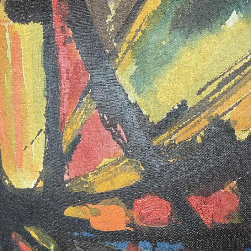 JEAN-LOUIS RUYTHOORENS Sun and Calabashes Lubumbashi 1972, abstract painting, oil on canvas