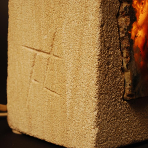 Paar tafellampen gesigneerd F L , "Brutalistische" stijl, Steen & Agaat, 1970