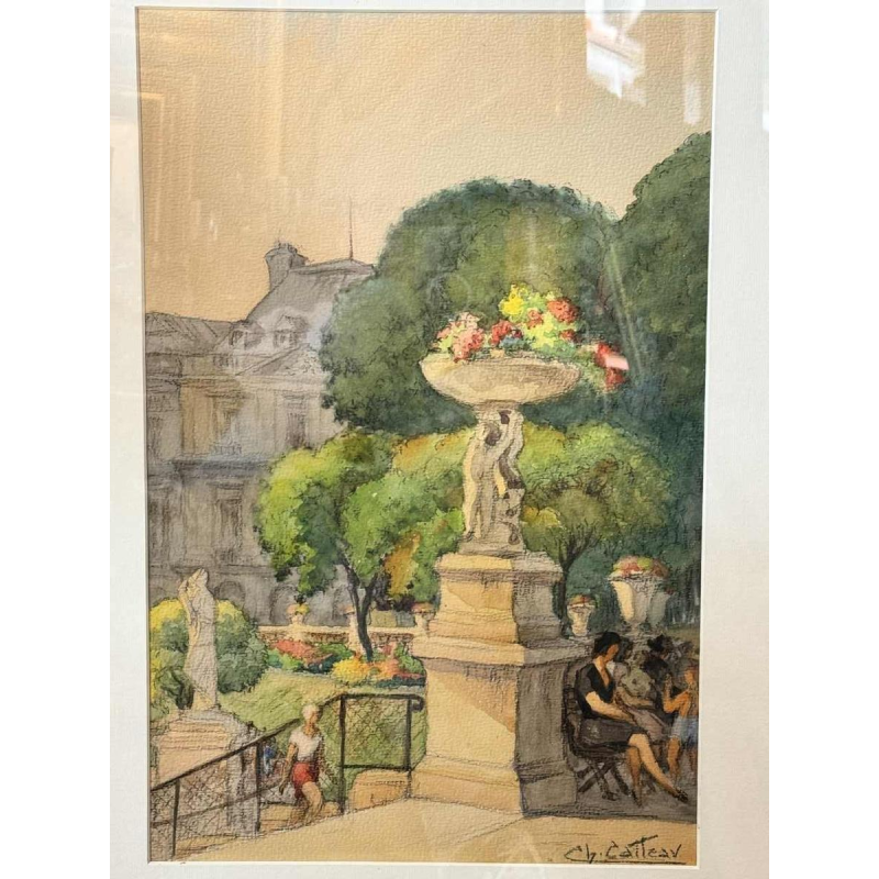 Charles CATTEAU (1880-1966): « Paris - Les jardins du Luxembourg »