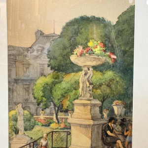 Charles CATTEAU (1880-1966): "Paris - Luxembourg Gardens »