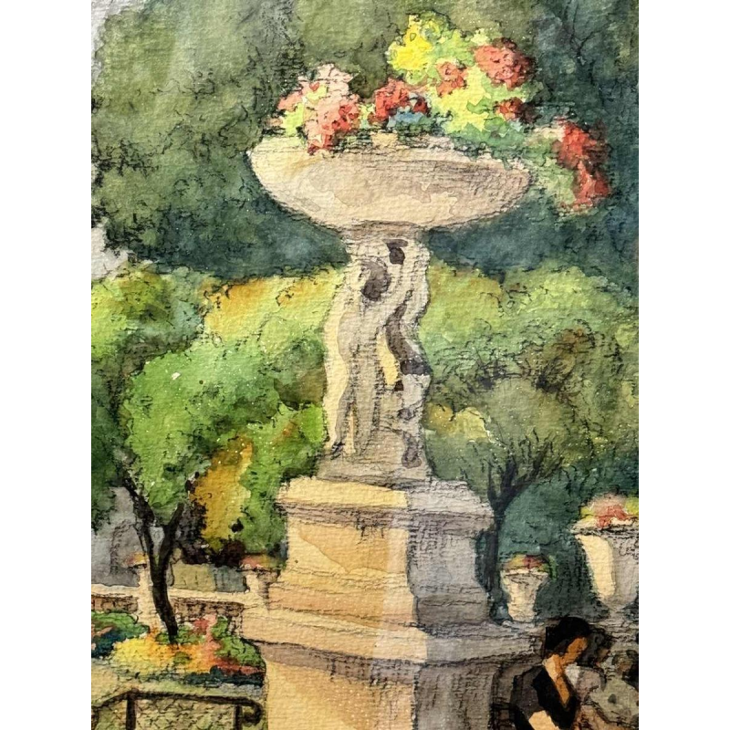 Charles CATTEAU (1880-1966): « Paris - Les jardins du Luxembourg »