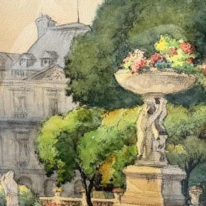 Charles CATTEAU (1880-1966): "Paris - Luxembourg Gardens »