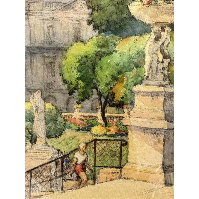 Charles CATTEAU (1880-1966): « Paris - Les jardins du Luxembourg »