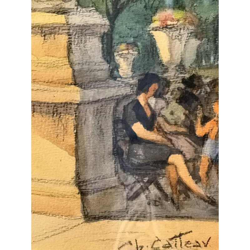 Charles CATTEAU (1880-1966): « Paris - Les jardins du Luxembourg »
