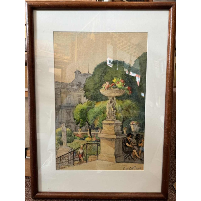 Charles CATTEAU (1880-1966): « Paris - Les jardins du Luxembourg »