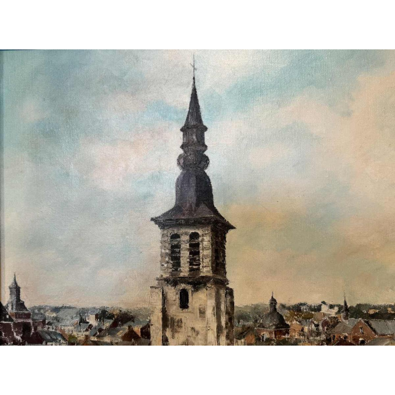 Alphonse CREPIN (1931-2010): "Namur - his roofs and the coachman »