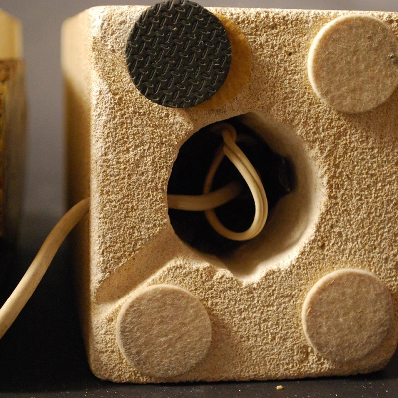 Paire de lampes à poser signées F L , style " Brutalist ", Pierre & Agate, 1970