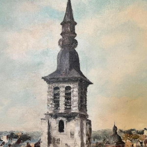 Alphonse CREPIN (1931-2010): "Namur - his roofs and the coachman »