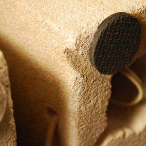 Pair of table lamps signed F L, "Brutalist" style, Stone & Agate, 1970