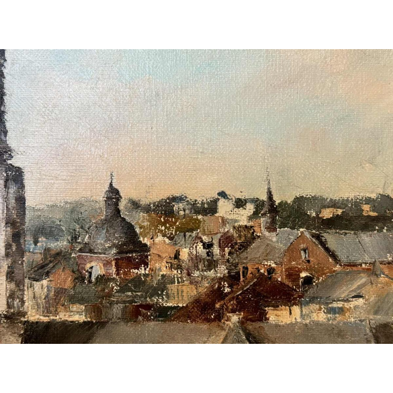 Alphonse CREPIN (1931-2010): "Namur - his roofs and the coachman »