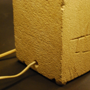 Paar tafellampen gesigneerd F L , "Brutalistische" stijl, Steen & Agaat, 1970